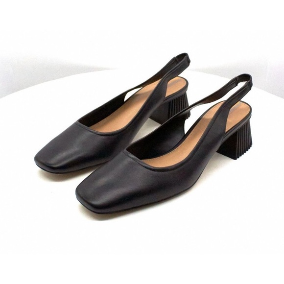 Sam Edelman Toren Black Square Toe Slingback Block Heels 7.5 - Picture 5 of 8